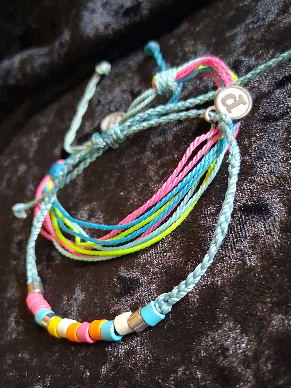Pura Vida Multicolor Neon Beaded Friendship Bracelet Set
